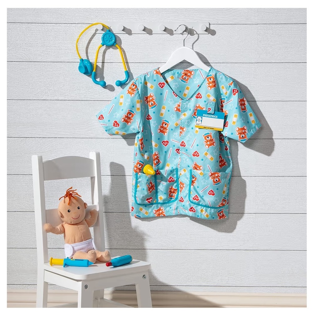 Melissa & Doug Pretend Nurse Costume with Baby Toddler Like New